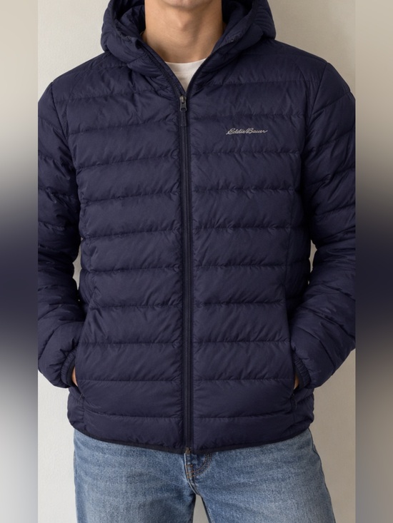 Eddie Bauer Other - Eddie Bauer Boys L 14 Navy Duck Down Hooded Puffer Jacket